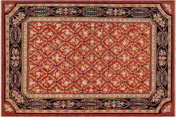 handmade Transitional Kafkaz Chobi Ziegler Rust Black Hand Knotted RECTANGLE 100% WOOL area rug 9 x 12